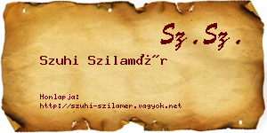 Szuhi Szilamér névjegykártya